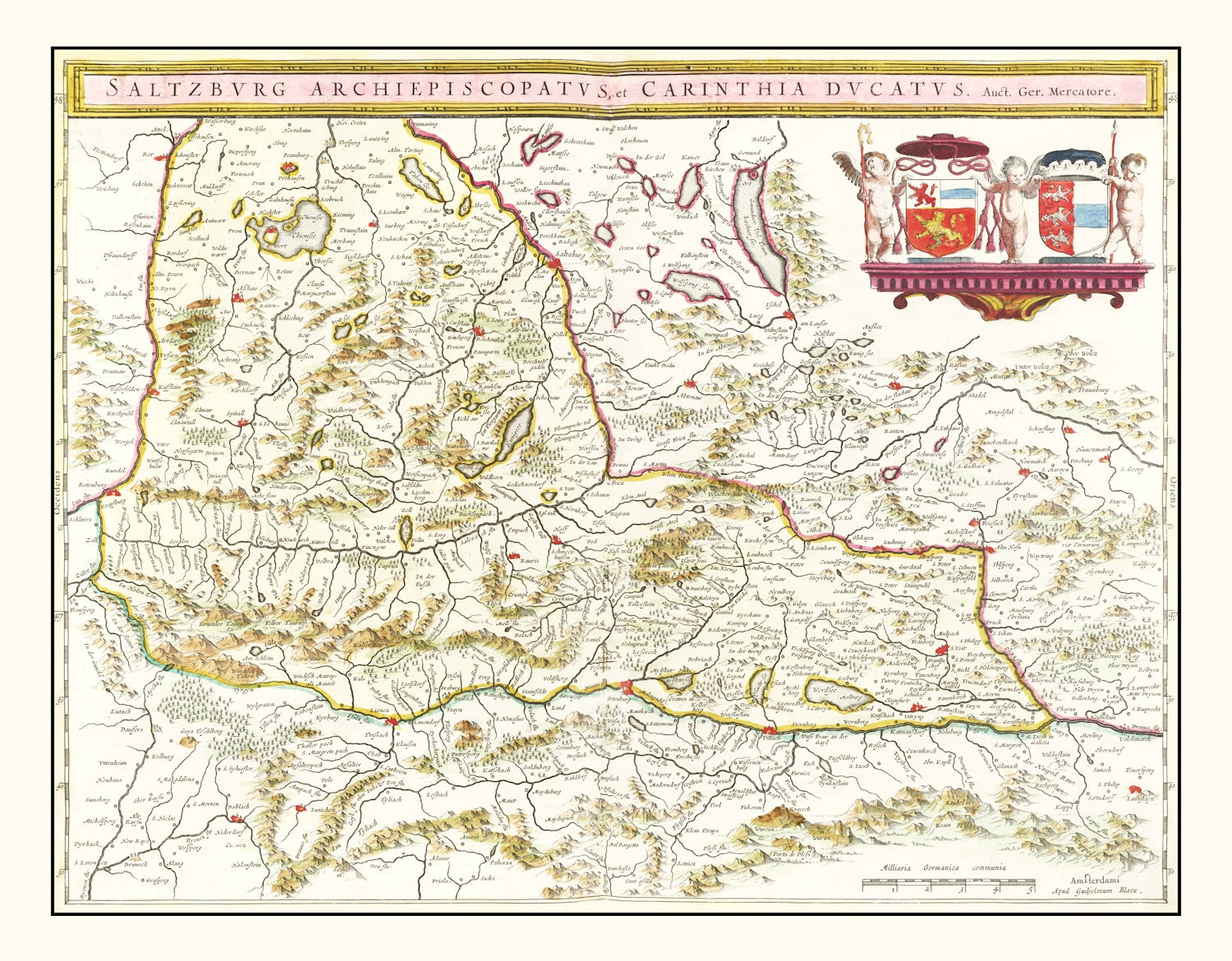 Vintage Map of Western Austria 1665