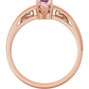 14K Rose Gold Natural Pink Morganite Ring