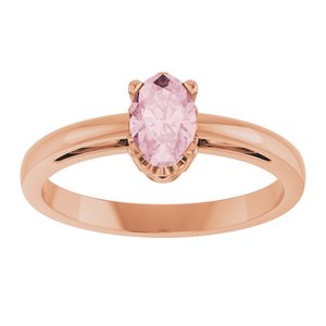 14K Rose Gold Natural Pink Morganite Ring