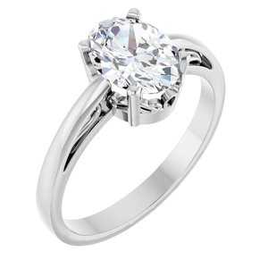 14K White Gold Natural White Sapphire Ring