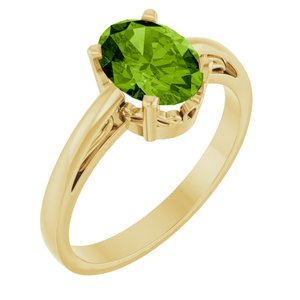 14K Yellow Gold Natural Peridot Ring