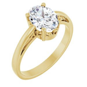 14K Yellow Gold Natural White Sapphire Ring