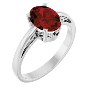 14K White Gold Natural Mozambique Garnet Ring