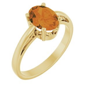 14K Yellow Gold Natural Citrine Ring