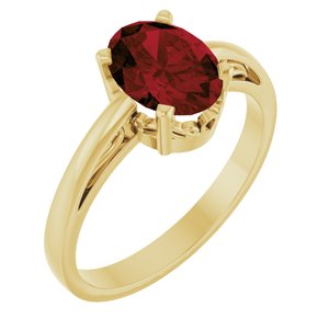 14K Yellow Gold Natural Mozambique Garnet Ring