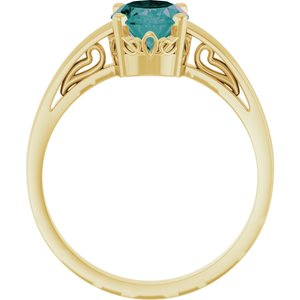 14K Yellow Gold Lab-Grown Alexandrite Ring
