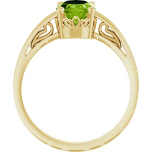 14K Yellow Gold Natural Peridot Ring
