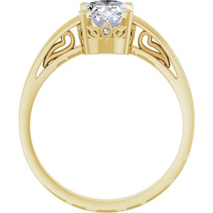14K Yellow Gold Natural White Sapphire Ring