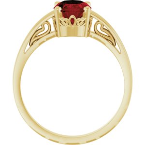 14K Yellow Gold Natural Mozambique Garnet Ring