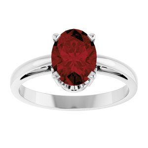 14K White Gold Natural Mozambique Garnet Ring