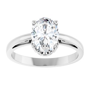 14K White Gold Natural White Sapphire Ring