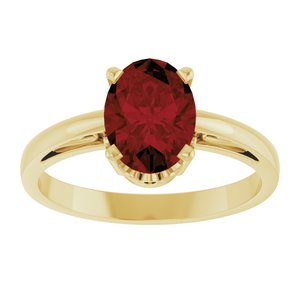 14K Yellow Gold Natural Mozambique Garnet Ring