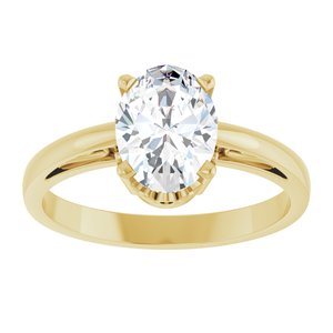 14K Yellow Gold Natural White Sapphire Ring