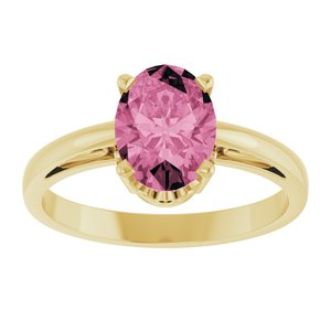 14K Yellow Gold Natural Pink Tourmaline Ring