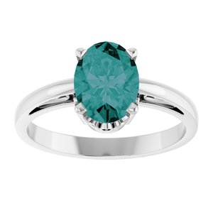14K White Gold Lab-Grown Alexandrite Ring