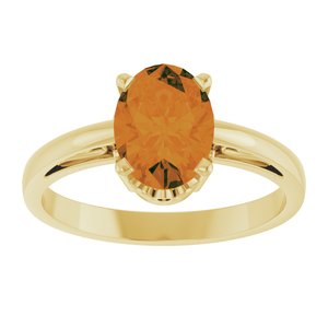 14K Yellow Gold Natural Citrine Ring