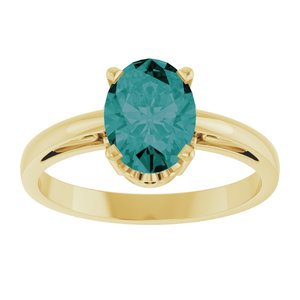 14K Yellow Gold Lab-Grown Alexandrite Ring