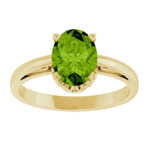 14K Yellow Gold Natural Peridot Ring