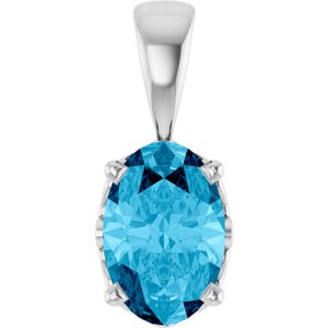 Oval 4-Prong Solitaire Necklace or Pendant
