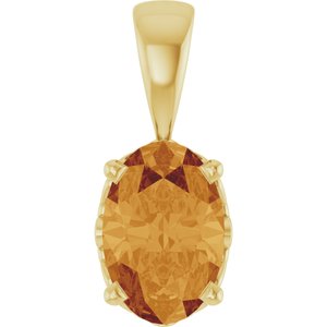 14K Yellow Gold Natural Citrine Pendant