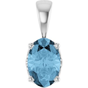 Oval 4-Prong Solitaire Necklace or Pendant