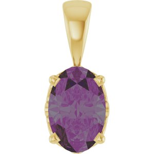 14K Yellow Gold Lab-Grown Alexandrite Pendant