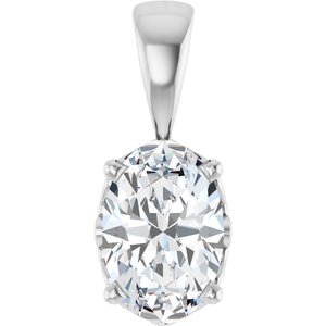 14K White Gold Natural White Sapphire Pendant