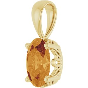 14K Yellow Gold Natural Citrine Pendant