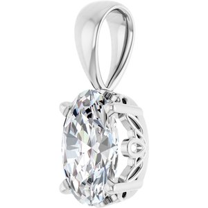 14K White Gold Natural White Sapphire Pendant