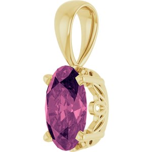 14K Yellow Gold Natural Green Tourmaline Pendant