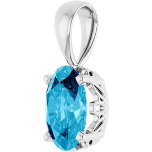 Oval 4-Prong Solitaire Necklace or Pendant