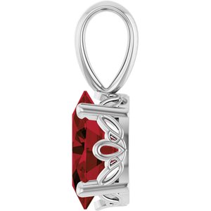 14K White Gold Natural Mozambique Garnet Pendant