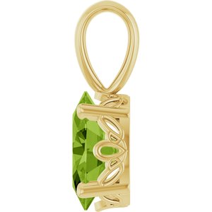 14K Yellow Gold Natural Peridot Pendant