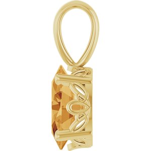 14K Yellow Gold Natural Citrine Pendant