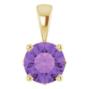 14K Yellow Gold Natural Amethyst Scroll Setting® Pendant