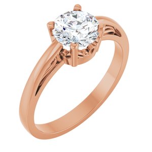 14K Rose Gold Stuller Lab-Created Moissanite Ring