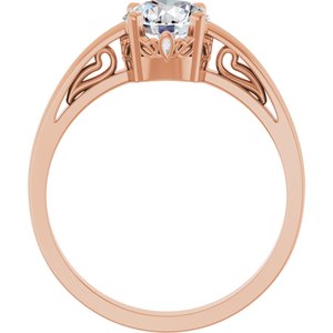 14K Rose Gold Stuller Lab-Created Moissanite Ring