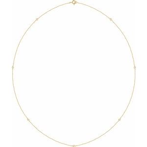 14K Yellow 1/4 CTW Natural Diamond 7-Station 24" Necklace