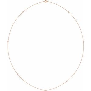 14K Rose 1/4 CTW Natural Diamond 7-Station 24" Necklace