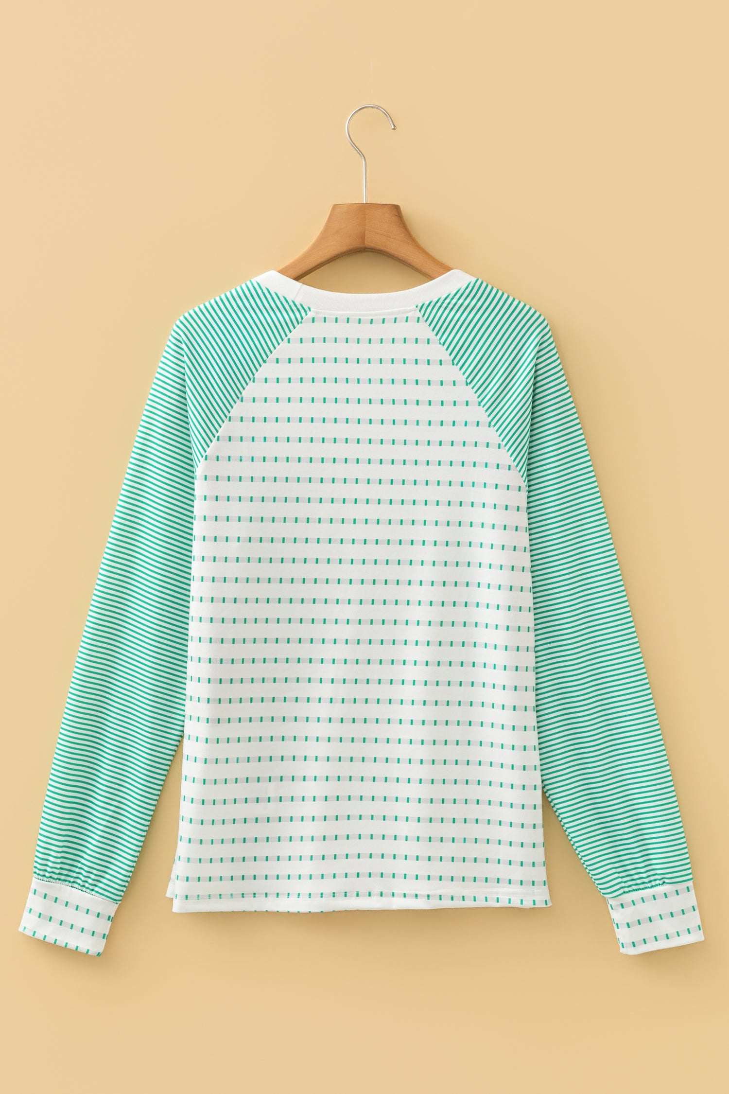 Stripe Raglan Patchwork Long Sleeve Top