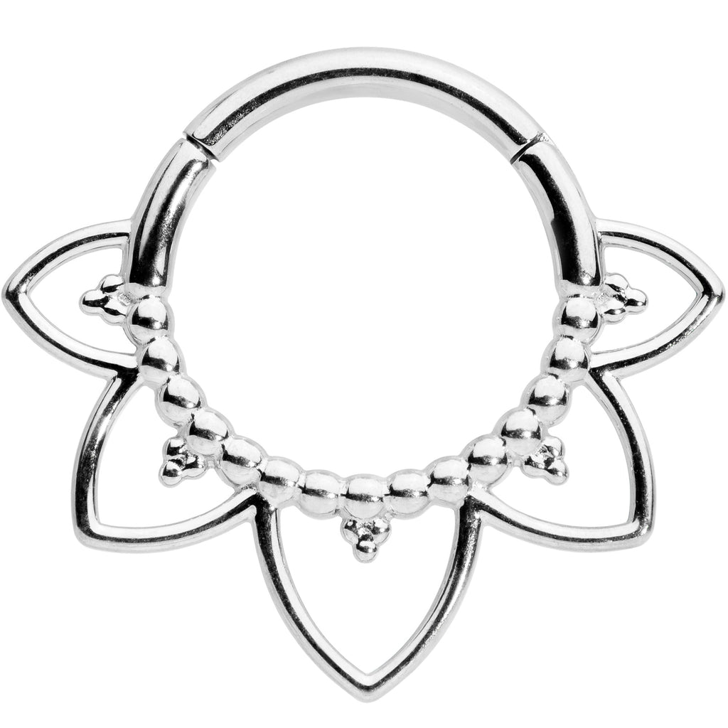 16G 5/16 Open Petal Flower Hinged Segment Ring