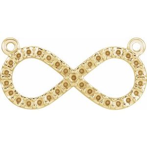 18K Yellow Gold 16.25x8 mm Accented Infinity Necklace Center