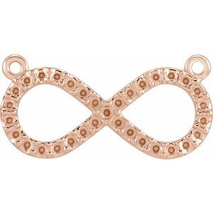 14K Rose Gold 16.25x8 mm Accented Infinity Necklace Center