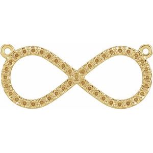 18K Yellow Gold 22x9.35 mm Accented Infinity Necklace Center