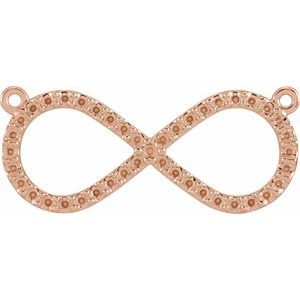 14K Rose Gold 22x9.35 mm Accented Infinity Necklace Center