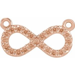 14K Rose Gold 11x5.25 mm Accented Infinity Necklace Center