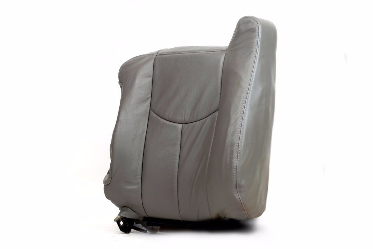2003 To 2006 GMC Yukon and Sierra Driver back Seat Covers Gray in Leather