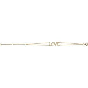 14K Yellow Gold 1/4 CTW Natural Diamond Love 5-7" Bracelet – image 2