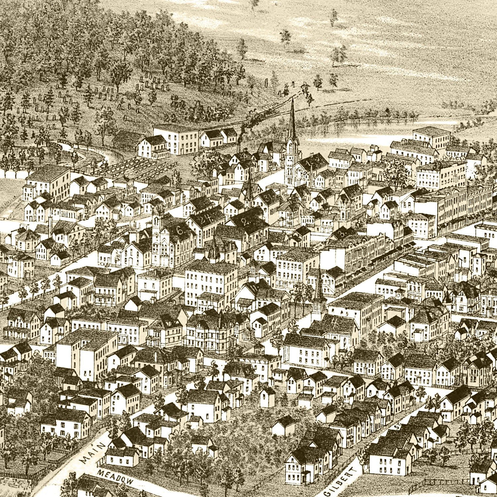 Vintage Map of Johnstown, New York 1888