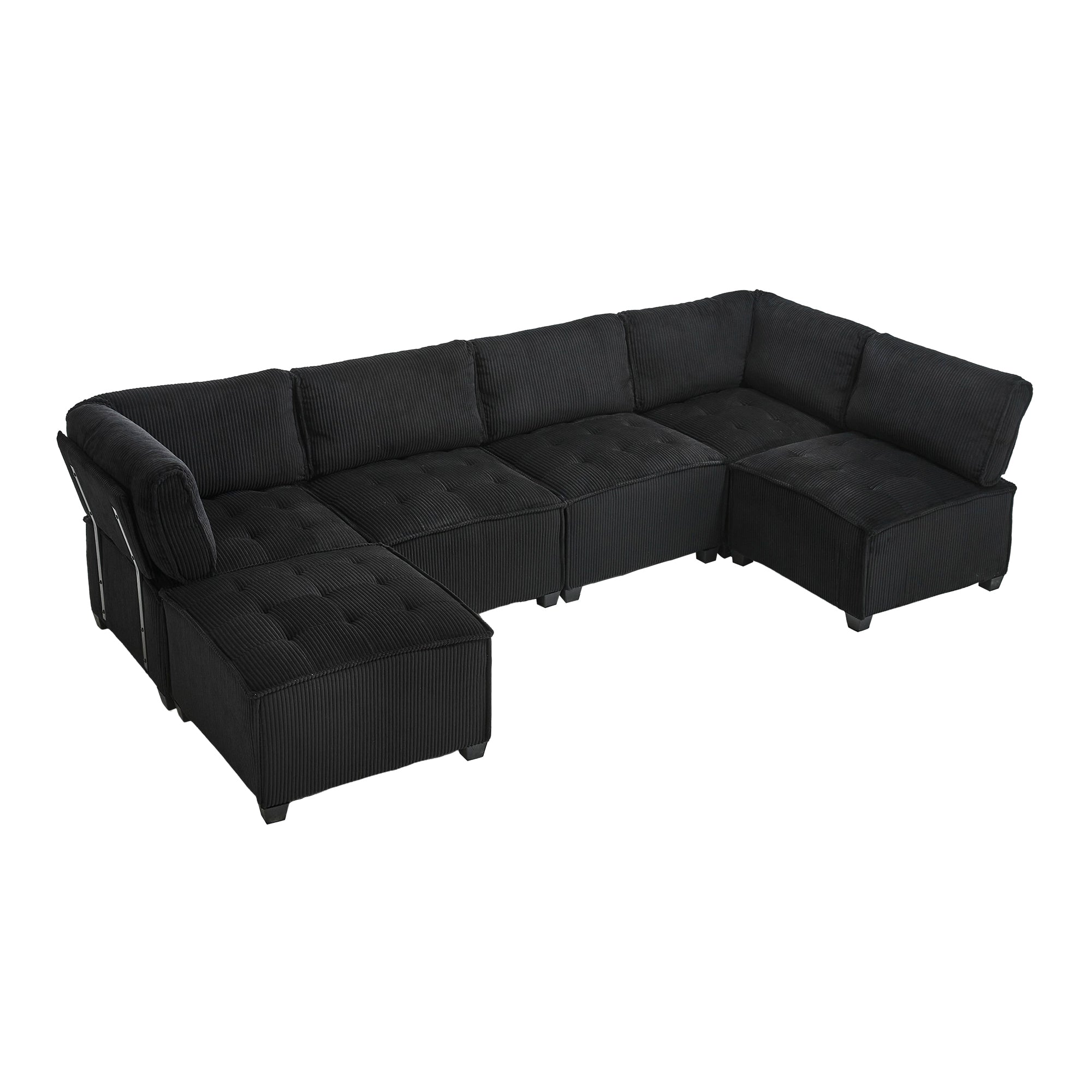 UNITED WE WIN Modular Sectional Sofa U Shaped Modular Couch with Reversible Chaise Modular Sofa Sectional Couch,6- Seat Convertible Sofa,Fit for Living Room
